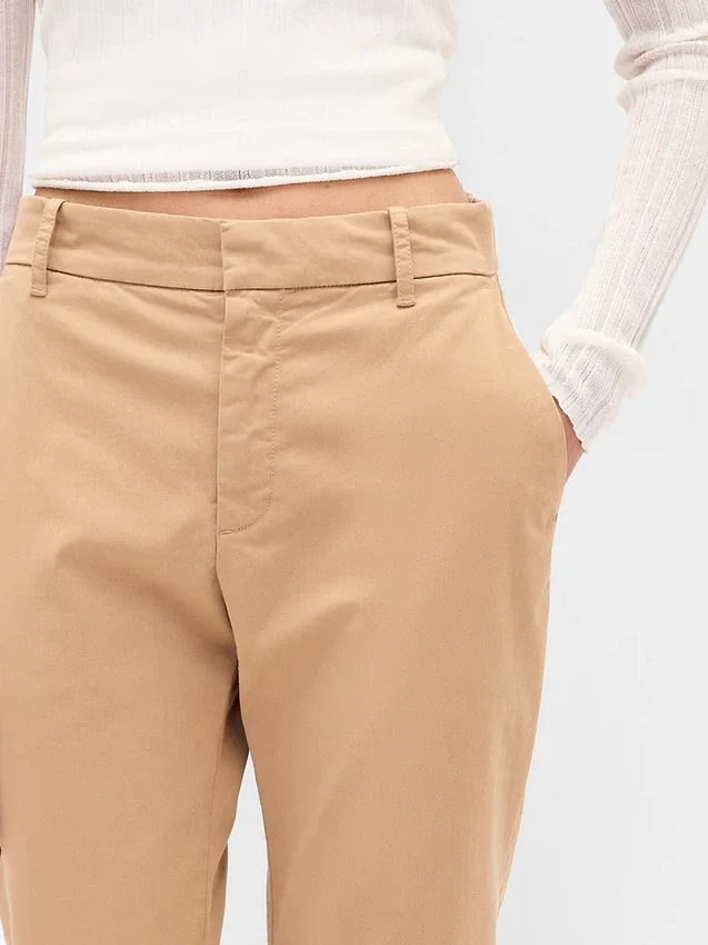 Kaki met middelhoge taille