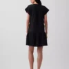 Katoenen gaas shirtjurk met lage taille