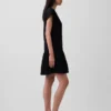 Katoenen gaas shirtjurk met lage taille