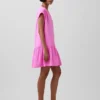Katoenen gaas shirtjurk met lage taille