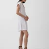 Katoenen gaas shirtjurk met lage taille