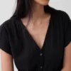 Katoenen gaas shirtjurk met lage taille