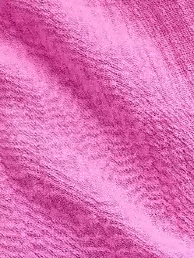 Katoenen gaas shirtjurk met lage taille