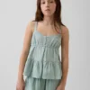 Katoenen gaas tanktop met laagjes voor kinderen