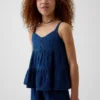 Katoenen gaas tanktop met laagjes voor kinderen