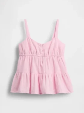Katoenen gaas tanktop met laagjes voor kinderen