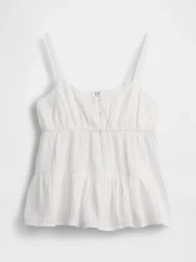 Katoenen gaas tanktop met laagjes voor kinderen