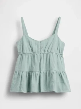 Katoenen gaas tanktop met laagjes voor kinderen