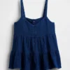 Katoenen gaas tanktop met laagjes voor kinderen