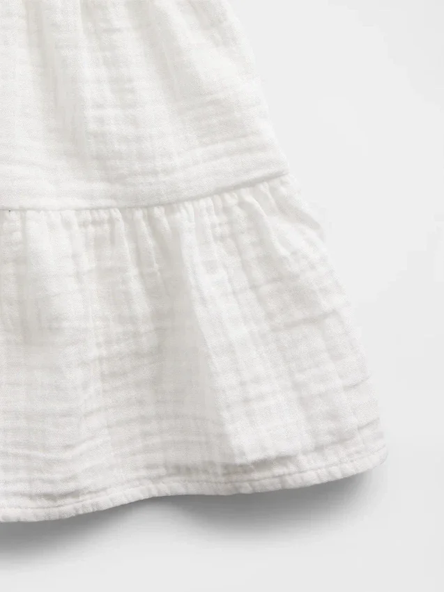 Katoenen gaas tanktop met laagjes voor kinderen