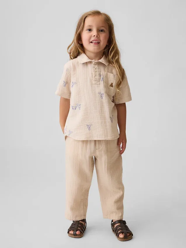 Katoenen gaasbroek met losse pijpen voor Baby & Peuter