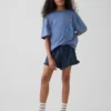 Katoenen gaasdenim-korte broek met ruches voor kinderen