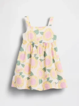 Katoenen gaasjurk met zonnebloemenprint voor Baby & Peuter