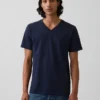 Katoenen jersey T-shirt met V-hals