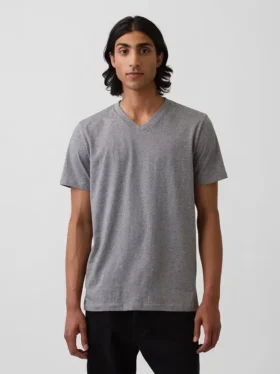 Katoenen jersey T-shirt met V-hals