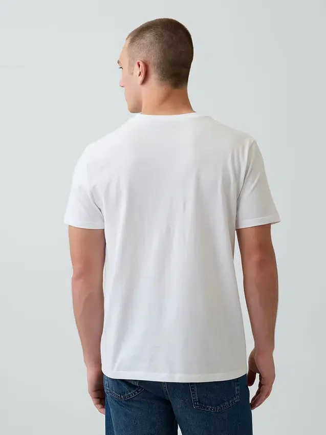 Katoenen jersey T-shirt met V-hals