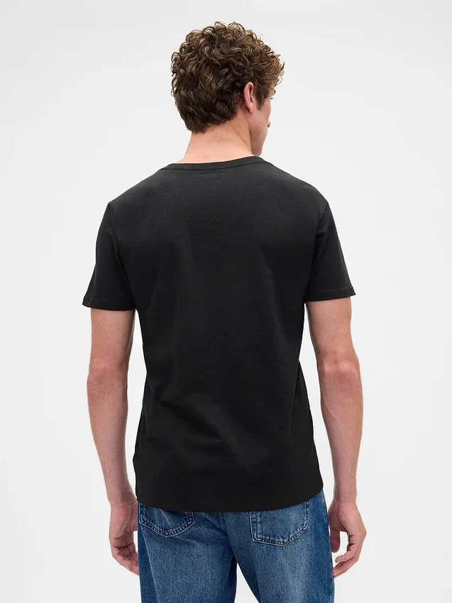 Katoenen jersey T-shirt met V-hals