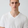 Katoenen jersey T-shirt met V-hals