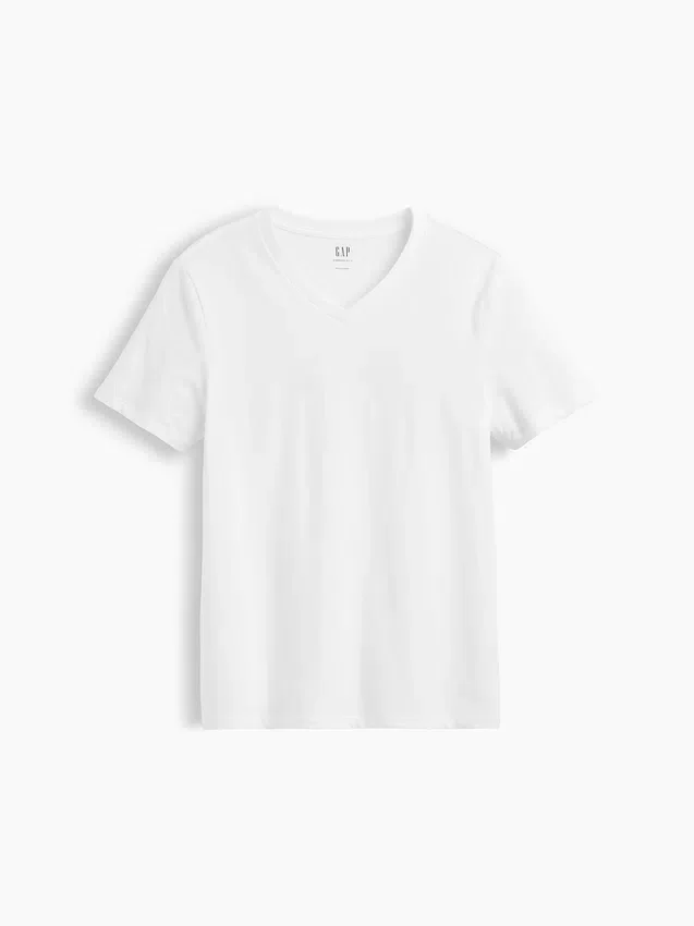 Katoenen jersey T-shirt met V-hals