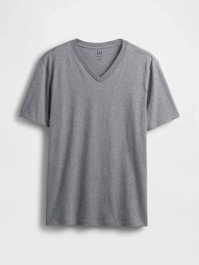 Katoenen jersey T-shirt met V-hals