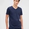 Katoenen jersey T-shirt met V-hals