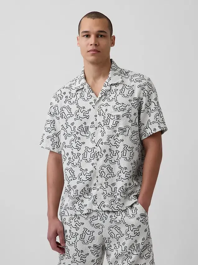 Keith Haring-overhemd met textuur