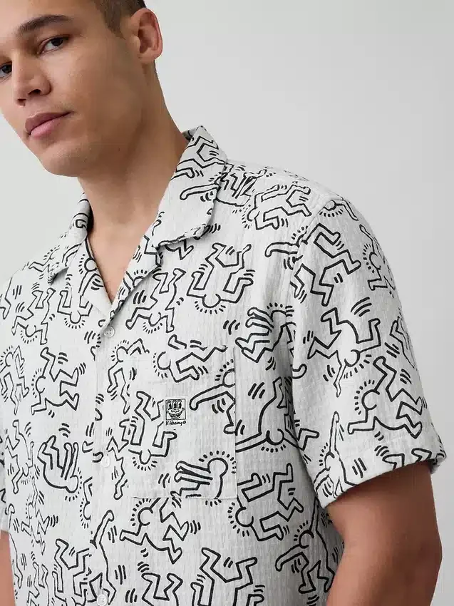 Keith Haring-overhemd met textuur