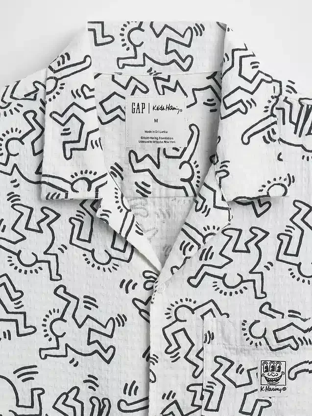 Keith Haring-overhemd met textuur