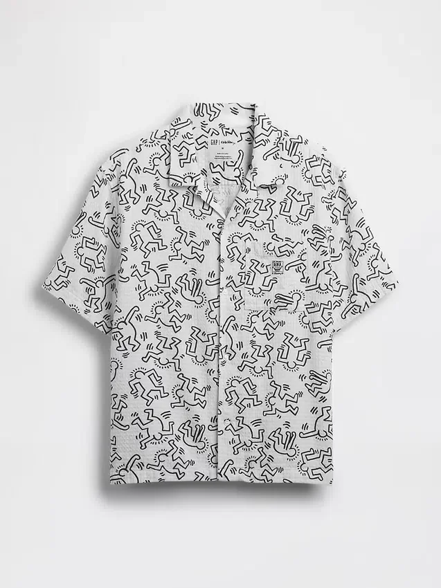 Keith Haring-overhemd met textuur