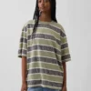 Keith Haring oversized gestreept T-shirt