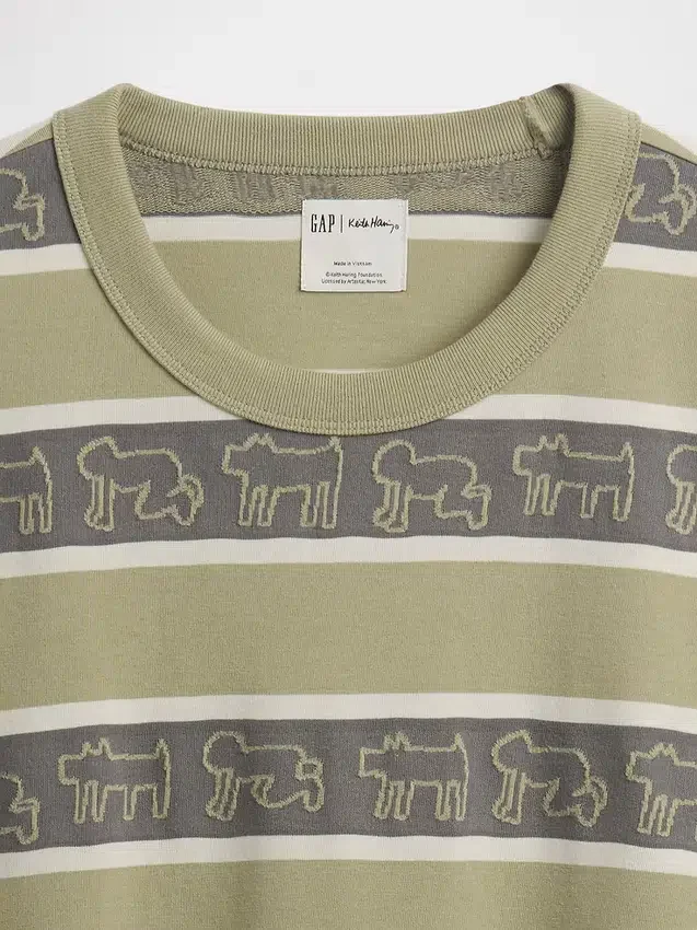 Keith Haring oversized gestreept T-shirt