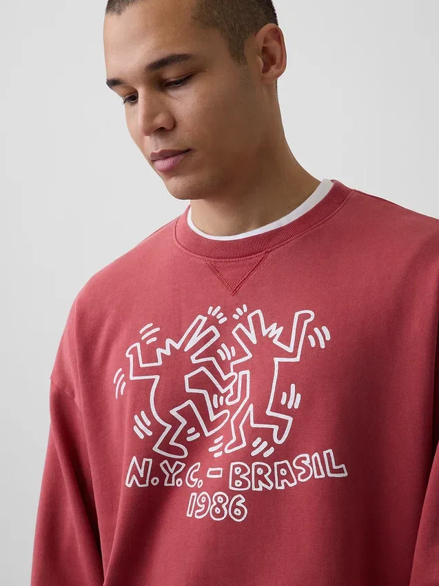 Keith Haring zware sweatshirt met logo