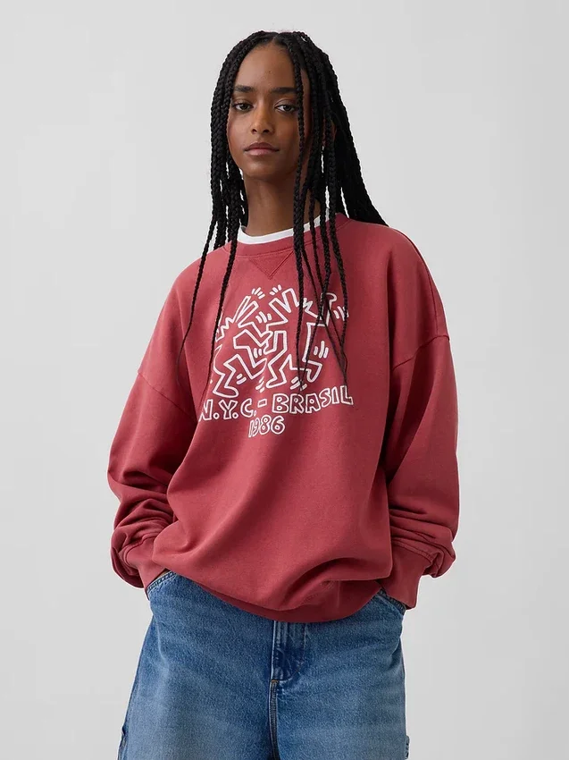 Keith Haring zware sweatshirt met logo