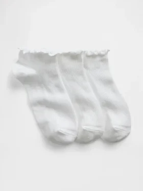 Kinder enkelsokken met ruches (3-pack)