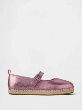 Kinder-espadrilles met metallic Mary Jane-bandjes