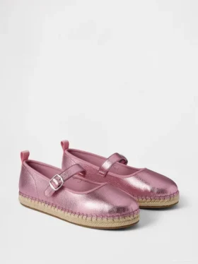 Kinder-espadrilles met metallic Mary Jane-bandjes