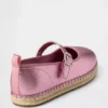 Kinder-espadrilles met metallic Mary Jane-bandjes