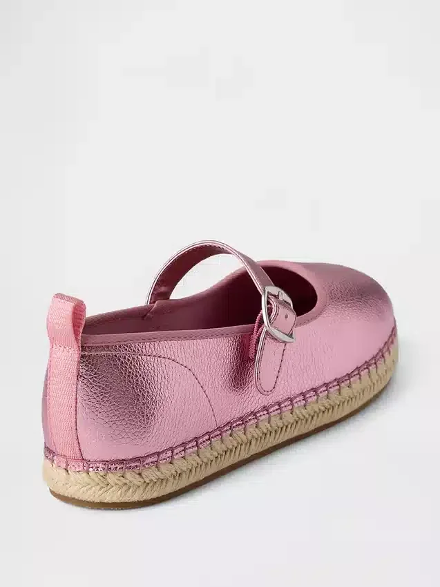 Kinder-espadrilles met metallic Mary Jane-bandjes
