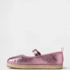 Kinder-espadrilles met metallic Mary Jane-bandjes