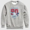 Kinder-fleece-sweatshirt met ronde hals en Peanuts-Snoopy-hockeyprint