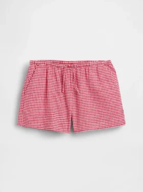 Kinder-korte broeken van linnen-katoen met gingham-patroon