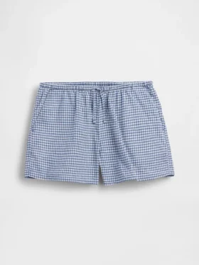 Kinder-korte broeken van linnen-katoen met gingham-patroon