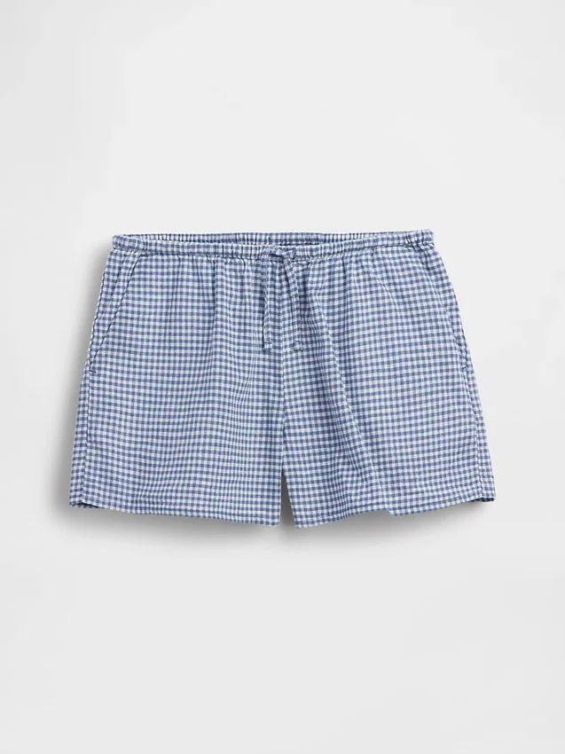 Kinder-korte broeken van linnen-katoen met gingham-patroon