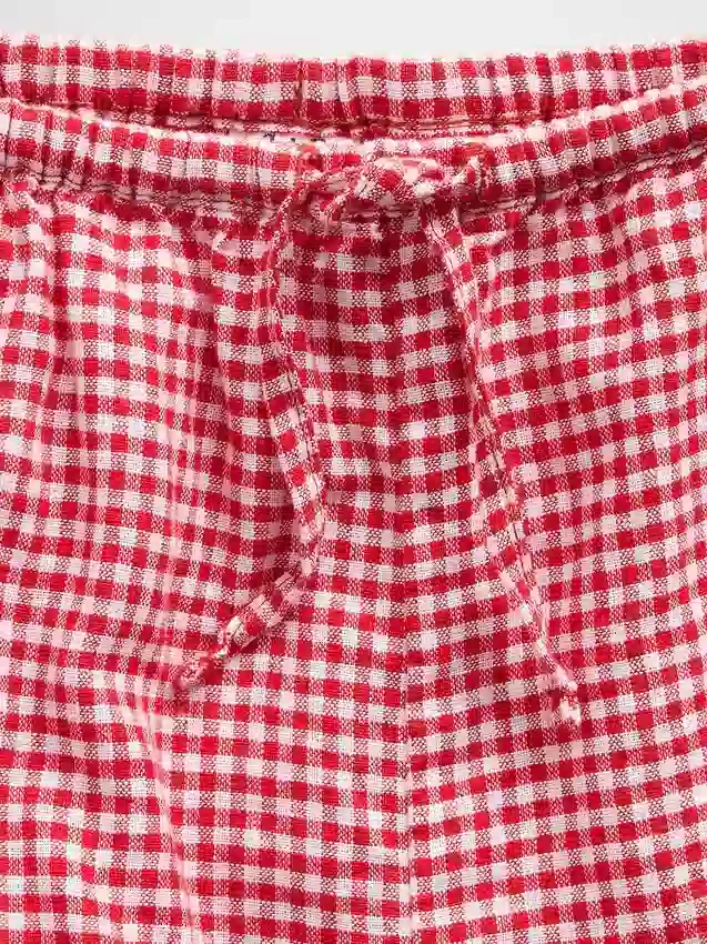 Kinder-korte broeken van linnen-katoen met gingham-patroon