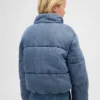 Kinder-pufferjack van denim met zachte voering