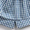 Kinder-skort van gingham-denim met gelaagde zoom