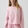 Kinder-sweatshirt met breed halslijn en logo van Vintagesoft-badstof