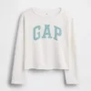 Kinder-sweatshirt met breed halslijn en logo van Vintagesoft-badstof