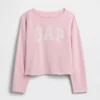 Kinder-sweatshirt met breed halslijn en logo van Vintagesoft-badstof