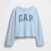 Kinder-sweatshirt met breed halslijn en logo van Vintagesoft-badstof